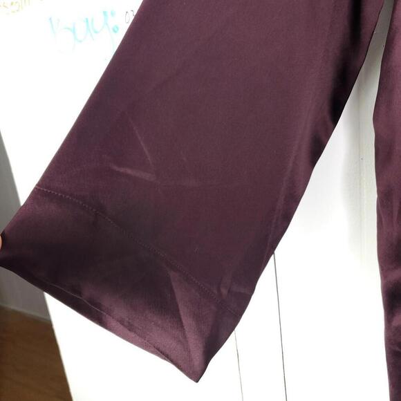 BR Dress Womens Small Silky Satin Deep Purple Tie Waist Gathered Front Event - Picture 4 of 13